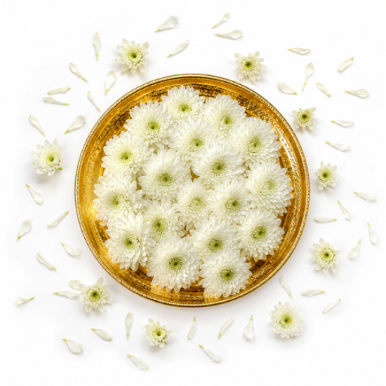 Picture of Fresh White Chrysanthemum (Samanthi) Loose Flowers