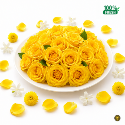 Picture of Fresh Yellow Rose Pooja Flower