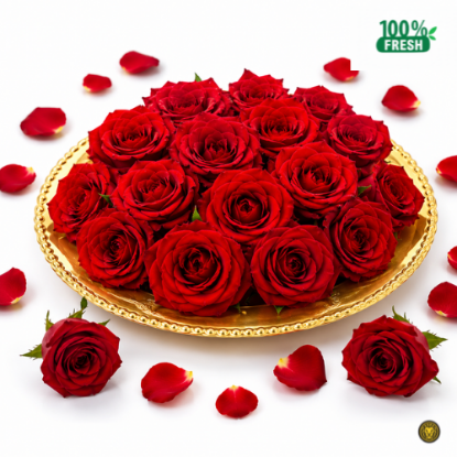 Picture of Fresh Red Rose Pooja Flower