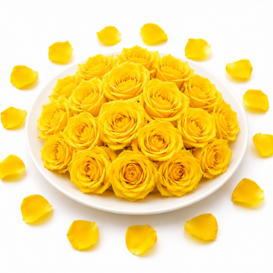 Picture of Fresh Yellow Rose Pooja Flower